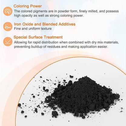 HARFINGTON Iron Oxide Powder Concrete Pigment 500 Mesh 3.5oz (100g) Iron Oxide Grout Pigment for Pastel Tile Paint Concrete Cement, Jet Black
