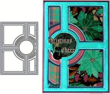 Lapoo Flowers Metal Cutting Die for Scrapbooking - Durable, Cut Stencils for DIY Scrapbook Photo Album Decorative Paper Card, Card Making Supplies (Cross Frame 5.6 x 3.9 in)