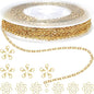 Jishi 33ft Stainless Steel Gold Plated Chain for Jewelry Making Supplies - 2mm 18K Gold Plated Non Tarnish - 33ft Roll with Lobster Clasps, Jump Rings - Gold