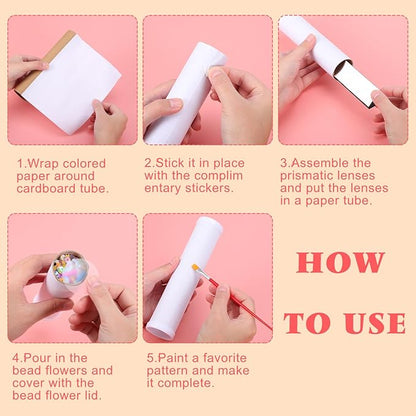 DOITOOL Blank Kaleidoscope Making Kit for Kids, 12 Pcs DIY Kaleidoscope Kit Variety Tool, Preschool Material for Teaching