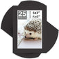 Mat Board Center, Pack of 25, 5x7 for 4x6 Black Mats - Acid Free, 4-ply Thickness, White Core - for Pictures, Photos, Framing