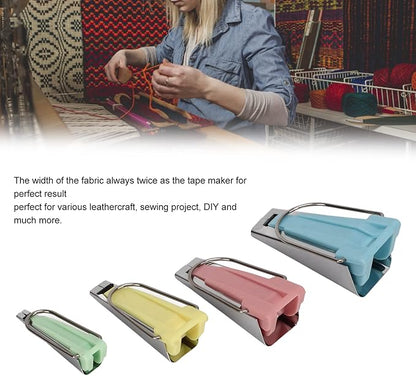 Bias Tape Makers Kit 4 Size costura, 1/4inch 1/2inch 3/4inch 1inch DIY Quilting Tools Kit for Hem Sewing and Quilting
