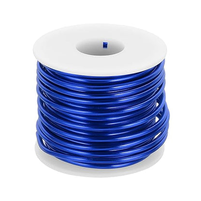 MECCANIXITY 9 Gauge Anodized Aluminum Craft Wire Bendable Bonsai Training Wire 56 Feet 3mm for Sculpting Crafts Wreath Floral Beading Jewelry Making, Dark Blue