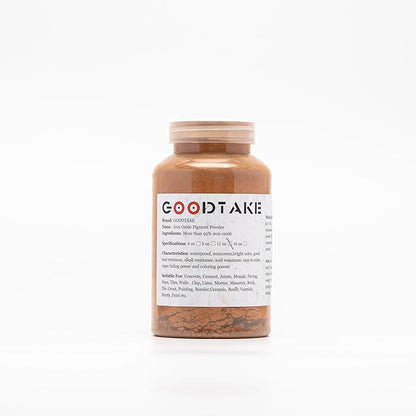 GOODTAKE Concrete Pigment, Orange Iron Oxide Pigment Powder, Cement Color Pigment Concrete Dye Color Pigment for Cement Mortar Grout Pastel Tile Paint (Orange, 12 oz)