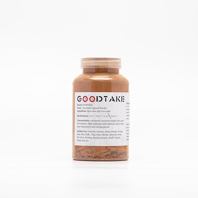 GOODTAKE Concrete Pigment, Orange Iron Oxide Pigment Powder, Cement Color Pigment Concrete Dye Color Pigment for Cement Mortar Grout Pastel Tile Paint (Orange, 20 oz)