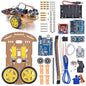 Smart Robot Car Chassis Kit with UNO R3 Module - Educational DIY Toy, 2WD with Battery Box and Speed Encoder for Tracking Obstacle Avoidance - Designed for Beginners to Learn Programming