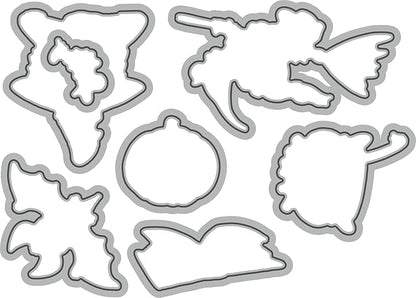 Halloween Clear Silicone stampReusable Stamp with Pumpkins, Skulls, Bats, Santa Claus, and Holiday Designs. Used for Making Cards, scrapbooks, and DIY templates (Halloween Witch)