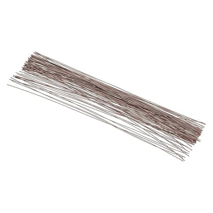 PATIKIL 20 Gauge 16" Floral Stem Wire, 100 Pcs Paper Wrapped Iron Artificial Flower Stem Accessories for DIY Bouquet Stem and Craft Decoration, Brown