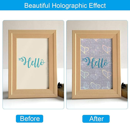 PATIKIL 8.3x5.8" Holographic Sticker Paper, 20Sheets A5 Polypropylene Self-Adhesive Transparent Waterproof Laminate Overlay Film for Photo Cards Scrapbook Decorations, Butterfly