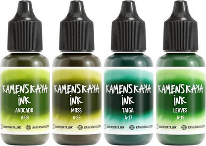 Alcohol Ink Set #17: Matched Color Combination of Alcohol Inks, 4 pcs. 0.51 fl oz (15 ml) Each
