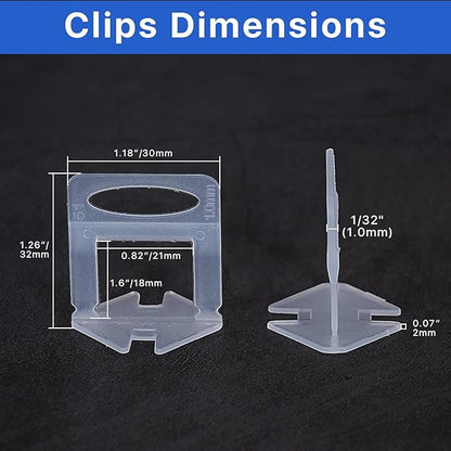 4500 Pcs Tile Leveling System Clips 1/32" (1.0mm) for Ceramic Tile and Stone Installation - DIY Tile Leveler Spacers Kit for Perfect Alignment(4500, 1/32)