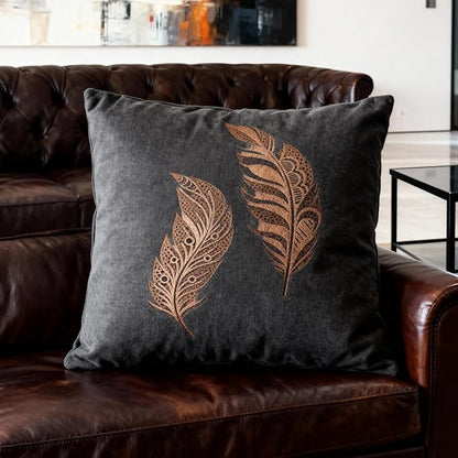 TIAMECH A4 Reusable Two Feathers Stencil for Painting - Bird Feather Layering Template, DIY Wall Art, Wood Furniture, Scrapbook & Crafts (8.3x11.7inch)