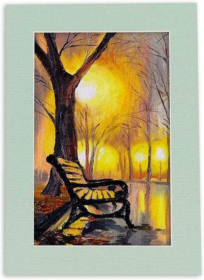 8x10 Mat Bevel Cut for 5x8 Photos - Acid Free Honeydew Green Precut Matboard - For Pictures, Photos, Framing - 4-ply Thickness