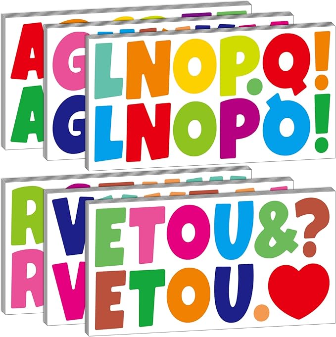 Bemeol 360 Pcs 30 Sheets Bulletin Board Letters 2.5 Inches Alphabet Stickers Self Adhesive Stick on Letters for Poster Board Classroom School Home Decor(Colorful)
