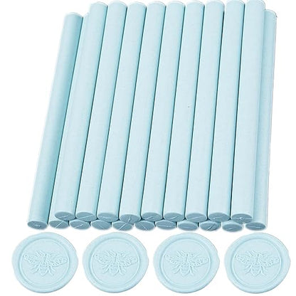 Wax Seal Sticks Tiffany Blue, ONWINPOR 20pcs Glue Gun Wax Sealing Sticks Suit to 0.28'' Glue Gun, Wedding Invitations (Light Blue)