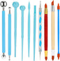 Polymer Clay Tools, Modeling Dotting Tools, Silicone Clay Sculpting Tool, Air Dry Clay Kit for Painting Embossing Scoring Modeling, Nail Art