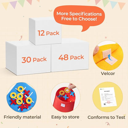 JoyCat Tic Tac Toe Mini Board Game Toy for Kids and Family,Birthday Party Favors,Goody Bag,Fun Indoor Game Night Activity,Gifts for Students,Easy to Store(Bulk Pack of 12)
