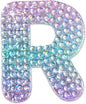 StickerBeans® Rhinestone Alphabet Letter Sticker R - Unique Sparkly Design 2” x 2” Cut-to-Shape Adhesive - Personalization, Collecting, Gifting, Scrapbooking, Decorating Laptops, Phone Cases, All Ages