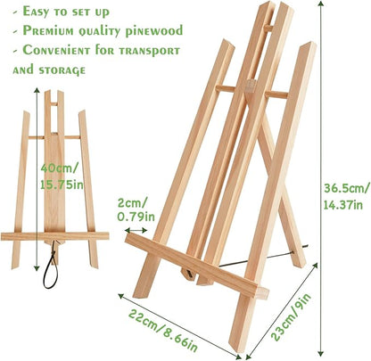 CONDA 8 Pack 16" Tabletop Display Easel, Portable A-Frame Tripod Display Easel for Painting Party & Displaying Canvases, Photos, Display Tripod Holder Stand for Students Kids Beginners