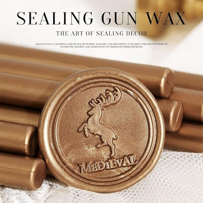 Classic Antique Gold Sealing Wax Stick, Wax Seal Stick for Mini Glue Gun, DIY Wedding Invitation Decoration - Pack of 16