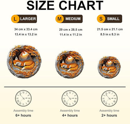 WOODBESTS Wooden Puzzles for Adults, 3D Fox Wood Puzzles Adult(270 Pieces, L, 13.4 * 13.2in), Unique Shape Wooden Animal Jigsaw Puzzles, Birthday Gifts for Adults Family Game