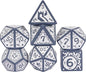 7-Die DND Dice Set New Pattern Polyhedral Dice Set with Leather Bag D&D Die for RPG Table Games(Blue White)