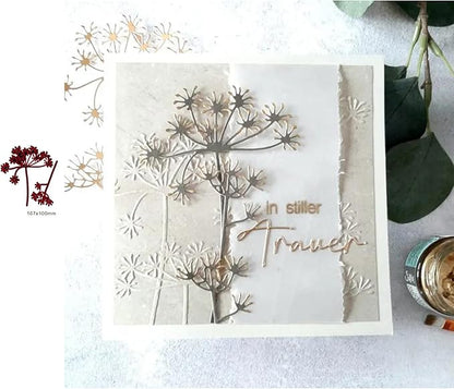 Lapoo 3D Backgrounds Frame Metal Cutting Die for Scrapbooking, New Cutting Dies DIY Album Card Making Decor Paper Craft Metal Die Cuts Party Wedding Decorations (Blowball 4.1 x 3.5 in)