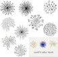 Christmas Firework Star Clear Stamps for Card Making, Snowflake Happy New Year Clear Rubber Stamps Silicone Reusable Stamp for DIY Scrapbooking Paper Craft Album Decoration
