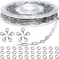 Jishi 16ft Paperclip Chain 4mm Silver Stainless Steel Paper Clip Link Chain Roll for Necklaces Jewelry Making Bracelet Craft Supplies DIY Earring Findings - Metal Jewelry Making Chain Links Bulk