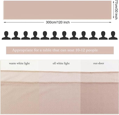 5 Packs Champagne Chiffon Table Runner 30 x 120 Inches Sheer Table Runner 10ft Romantic Chiffon Table Runner for Wedding Decor Birthday Party Bridal Baby Shower Decoration
