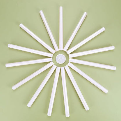 Yoption 15 Pieces Pearl White Glue Gun Sealing Wax Sticks for Wax Seal Stamp, Great for Wedding Invitations, Envelopes, Cards, Christmas Gift Ideas, Wine Packages