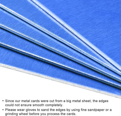 uxcell Blank Metal Card 100x60x0.8mm Anodized Aluminum Plate for DIY Laser Printing Engraving Blue 5 Pcs