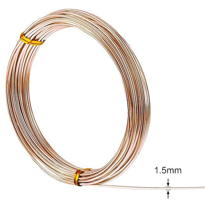 TecUnite Aluminum Craft Wire for Sculpting Armature Bendable Craft Wire for DIY Jewelry Making(Copper, 10 M X 1.5 mm, 1 Roll)