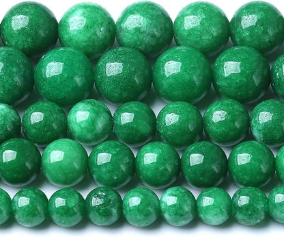 8MM Blackish Green Cloudy Chalcedony Stone Beads Round Loose Beads for Jewelry Making Bracelet Necklace 90pcs 2 Strands 32"