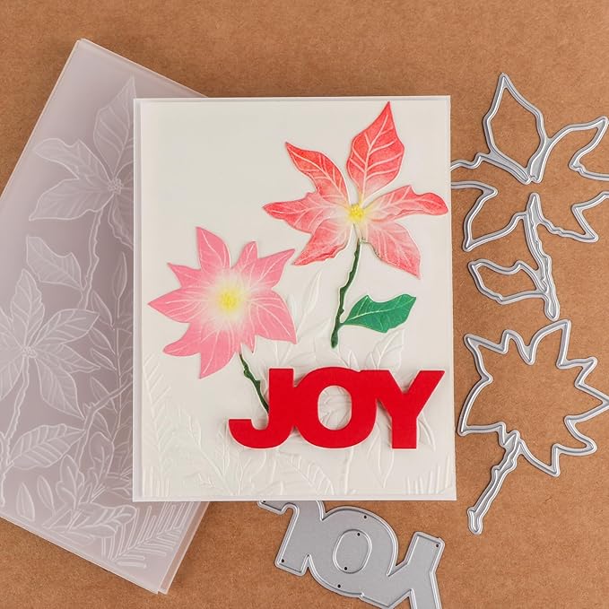 BAOFALI 3D Embossing Folder and Metal Die Set for Card Making,Maple Leaf Embossing Template Paper Card Embossing Stencil for DIY Scrapbooking Photo Album Card Paper Craft Decoration