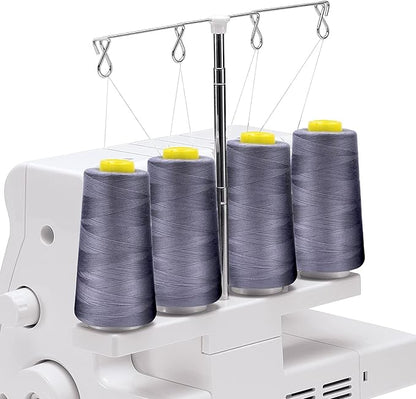 Tortoise 4 Cones of 3000 Yards Each Spool Thread for All Purpose, Quilting, Serger, Overlock Sewing Machines - 100% Polyester - Royal Blue
