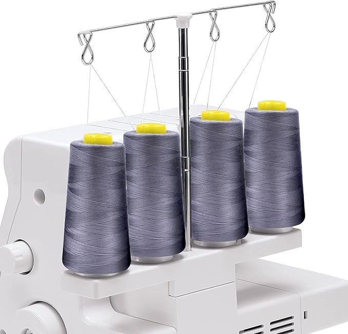 Tortoise 4 Cones of 3000 Yards Each Spool Thread for All Purpose, Serger, Overlock, Quilting, Sewing Machine - 100% Polyester - 40S/2 Yellow