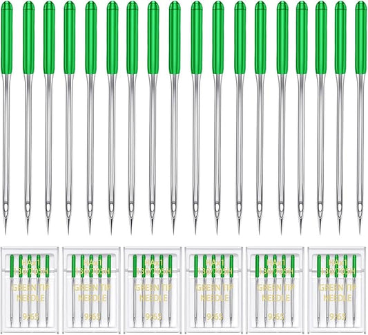 HONEYSEW 30 Pieces Sewing Machine Needles HAX1 130/705H Universal Regular Point Flat Shank Sewing Needle Compatible with Singer, Brother,Janome,Pfaff and Other Brand (Green Size9-30PCS)