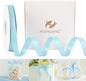 HUIHUANG Blue Satin Ribbon 1/2 inch X 50 Yards Continuous, Baby Blue Double-Faced Satin Ribbon for Gift Wrapping, Bows, DIY Crafts, Flower Bouquet, Baby Shower Wedding Decor