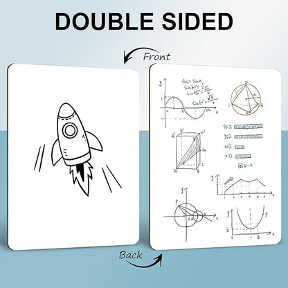 Small White Board Dry Erase 6 Pack Classroom Pack,9"x12"Double Sided Personal Mini Whiteboard for Students School,Portable White Boards Lapboards Including Dry Erase Erasers and Markers
