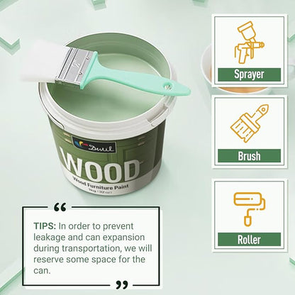 DWIL Matte Finish Furniture Paint - 5 Oz Wood Paint for Cabinets, Doors, Tables, and Dressers Refinishing - Water-Based, Non-Toxic & Odorless, Easy to Apply(Olive Green)-Trial Pack