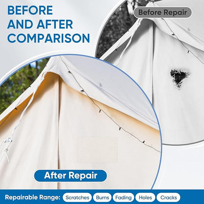 Oversized Canvas Patch 16 "x31, Self-Adhesive Waterproof Canvas Patch Set for Repairing Tents, Couch, Boat Covers, Camping Chairs, Awnings, Car Seats.(Black)