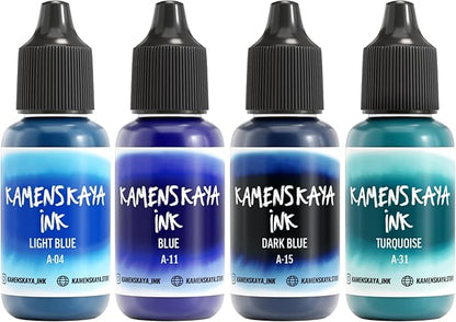 Alcohol Ink Set #11: Matched Color Combination of Alcohol Inks, 4 pcs. 0.51 fl oz (15 ml) Each