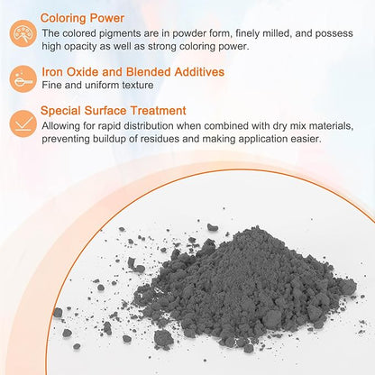 HARFINGTON Iron Oxide Powder Concrete Pigment 700 Mesh 3.5oz (100g) Iron Oxide Grout Pigment for Pastel Tile Paint Concrete Cement, Slate Gray
