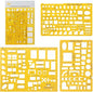 Mr. Pen- House Plan, Interior Design and Furniture Templates, Drafting Tools and Ruler Shapes for Architecture - Set of 3