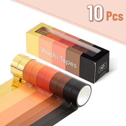 Mr. Pen- Washi Tape Set, 10 Rolls, Fiery Horizon, Decorative Tape Set, Colored Scrapbook Washi Tape for Journaling, Washy-Tape, Scrapbook Supplies