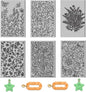 6 PCS Polymer Clay Texture Sheets Plants Clay Texture Mat for Using with Clay Cutters Pottery Earrings Jewelry DIY Making