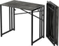 Narrow Folding Computer Desk 35 inch, Writing Gaming Computer Desk for Small Spaces, No Assembly Required Small Office Table, Grey