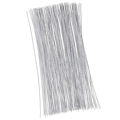 Juvale 300 Pieces White Floral Wire Stems - 22 Gauge, 16 in Length - Flower Wire for Crafts
