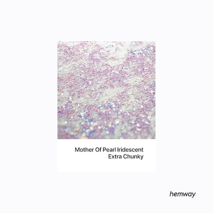 Hemway Polyurethane & Epoxy Resin Glitter 100g / 3.5oz Metallic Crystal Flake Additive for Flooring Jewelry Tumblers Glass Pigment - Extra Chunky (1/24" 0.040" 1mm) - Mother of Pearl Iridescent